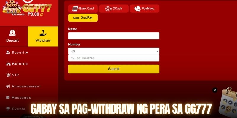 Gabay sa pag-withdraw ng pera sa GG777