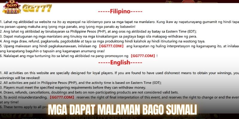 GG777 Promo - Mga Dapat Malaman Bago Sumali