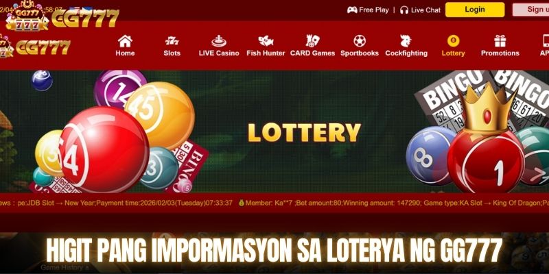 Higit pang impormasyon sa Loterya ng GG777