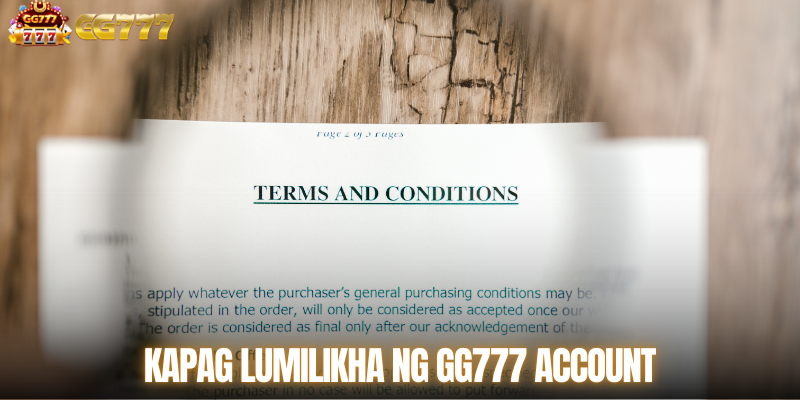 Kapag lumilikha ng GG777 account