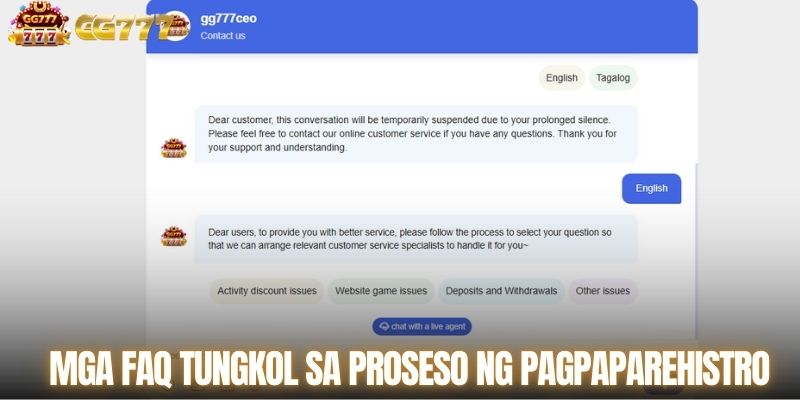 Mga FAQ tungkol sa proseso ng pagpaparehistro