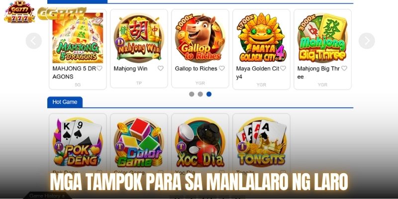 Mga Tampok para sa Manlalaro ng Laro ng Baraha na GG777
