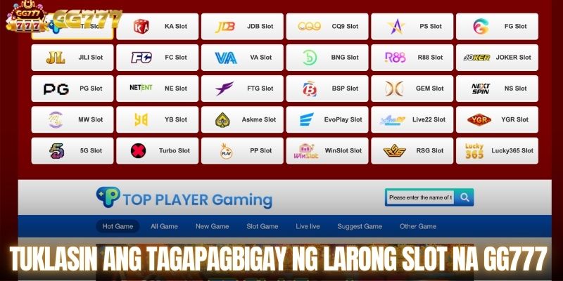 Tuklasin ang tagapagbigay ng larong slot na GG777